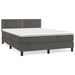 Pat box spring cu saltea, gri închis, 140x190 cm, catifea - WALTI WALTI