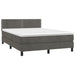 Pat box spring cu saltea, gri închis, 140x190 cm, catifea - WALTI WALTI