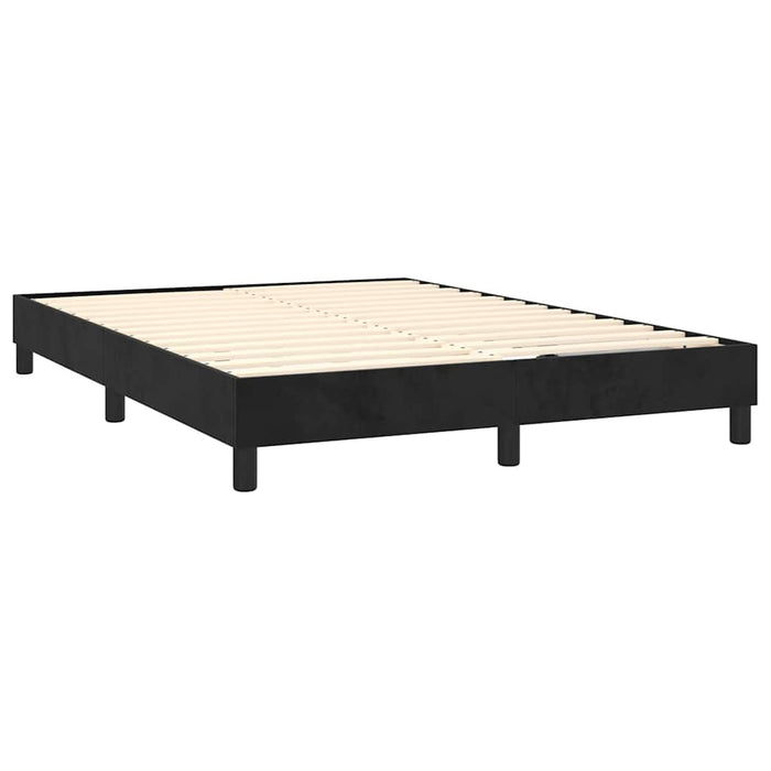 Pat box spring cu saltea, negru, 140x190 cm, catifea - WALTI WALTI