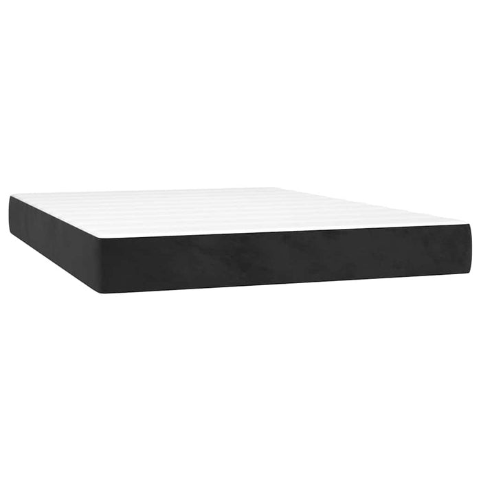 Pat box spring cu saltea, negru, 140x190 cm, catifea - WALTI WALTI