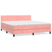 Pat box spring cu saltea, roz, 160x200 cm, catifea - WALTI WALTI