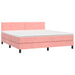 Pat box spring cu saltea, roz, 160x200 cm, catifea - WALTI WALTI