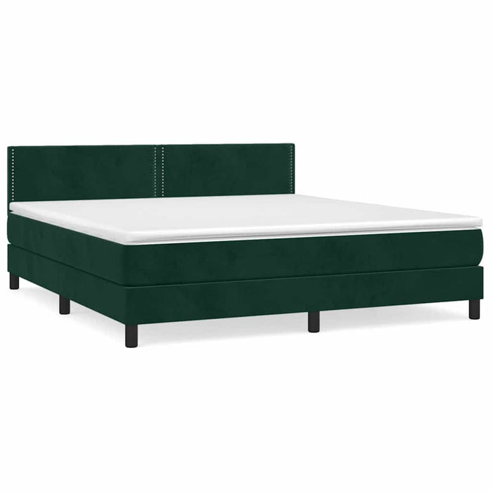 Pat box spring cu saltea, verde închis, 180x200 cm, catifea - WALTI WALTI