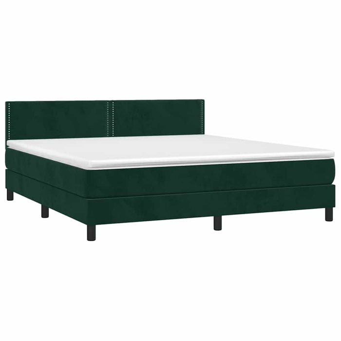 Pat box spring cu saltea, verde închis, 180x200 cm, catifea - WALTI WALTI