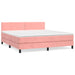 Pat box spring cu saltea, roz, 180x200 cm, catifea - WALTI WALTI