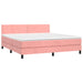 Pat box spring cu saltea, roz, 180x200 cm, catifea - WALTI WALTI