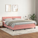 Pat box spring cu saltea, roz, 180x200 cm, catifea - WALTI WALTI