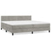 Pat box spring cu saltea, gri deschis, 200x200 cm, catifea - WALTI WALTI