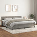 Pat box spring cu saltea, gri deschis, 200x200 cm, catifea - WALTI WALTI