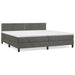 Pat box spring cu saltea, gri închis, 200x200 cm, catifea - WALTI WALTI