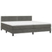 Pat box spring cu saltea, gri închis, 200x200 cm, catifea - WALTI WALTI