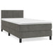 Pat box spring cu saltea, gri închis, 80x200 cm, catifea - WALTI WALTI
