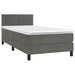 Pat box spring cu saltea, gri închis, 80x200 cm, catifea - WALTI WALTI