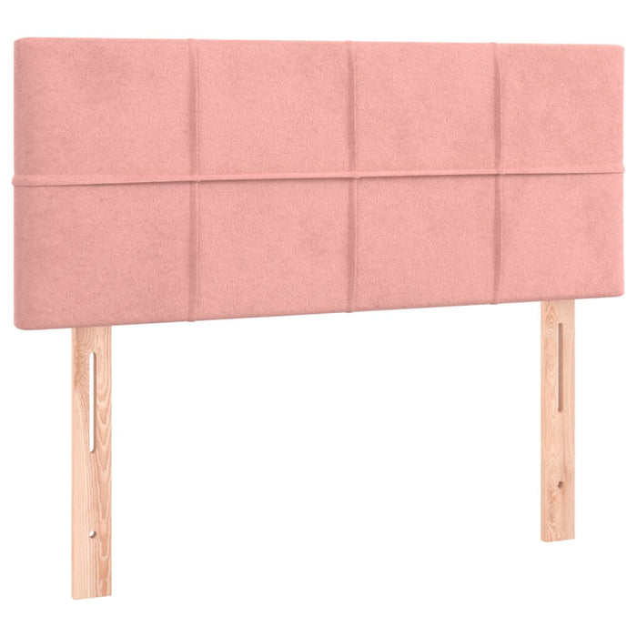 Pat box spring cu saltea, roz, 80x200 cm, catifea - WALTI WALTI