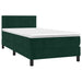 Pat box spring cu saltea, verde închis, 90x190 cm, catifea - WALTI WALTI