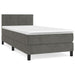 Pat box spring cu saltea, gri închis, 90x200 cm, catifea - WALTI WALTI