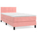 Pat box spring cu saltea, roz, 90x200 cm, catifea - WALTI WALTI