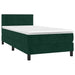 Pat box spring cu saltea, verde închis, 100x200 cm, catifea - WALTI WALTI