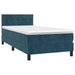 Pat box spring cu saltea, albastru închis, 100x200 cm, catifea - WALTI WALTI