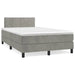 Pat box spring cu saltea, gri deschis, 120x200 cm, catifea - WALTI WALTI