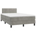 Pat box spring cu saltea, gri deschis, 120x200 cm, catifea - WALTI WALTI