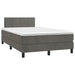 Pat box spring cu saltea, gri închis, 120x200 cm, catifea - WALTI WALTI