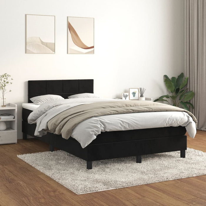 Pat box spring cu saltea, negru, 120x200 cm, catifea - WALTI WALTI