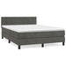 Pat box spring cu saltea, gri închis, 140x190 cm, catifea - WALTI WALTI