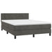 Pat box spring cu saltea, gri închis, 140x190 cm, catifea - WALTI WALTI