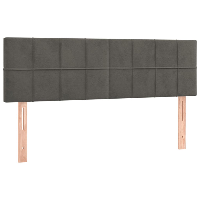 Pat box spring cu saltea, gri închis, 140x190 cm, catifea - WALTI WALTI