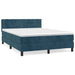 Pat box spring cu saltea, albastru închis, 140x190 cm, catifea - WALTI WALTI
