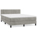 Pat box spring cu saltea, gri deschis, 140x200 cm, catifea - WALTI WALTI