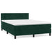 Pat box spring cu saltea, verde închis, 140x200 cm, catifea - WALTI WALTI