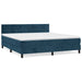 Pat box spring cu saltea, albastru închis, 160x200 cm, catifea - WALTI WALTI