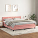 Pat box spring cu saltea, roz, 180x200 cm, catifea - WALTI WALTI
