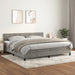 Pat box spring cu saltea, gri deschis, 200x200 cm, catifea - WALTI WALTI