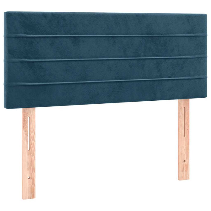 Pat box spring cu saltea, albastru închis, 80x200 cm, catifea - WALTI WALTI