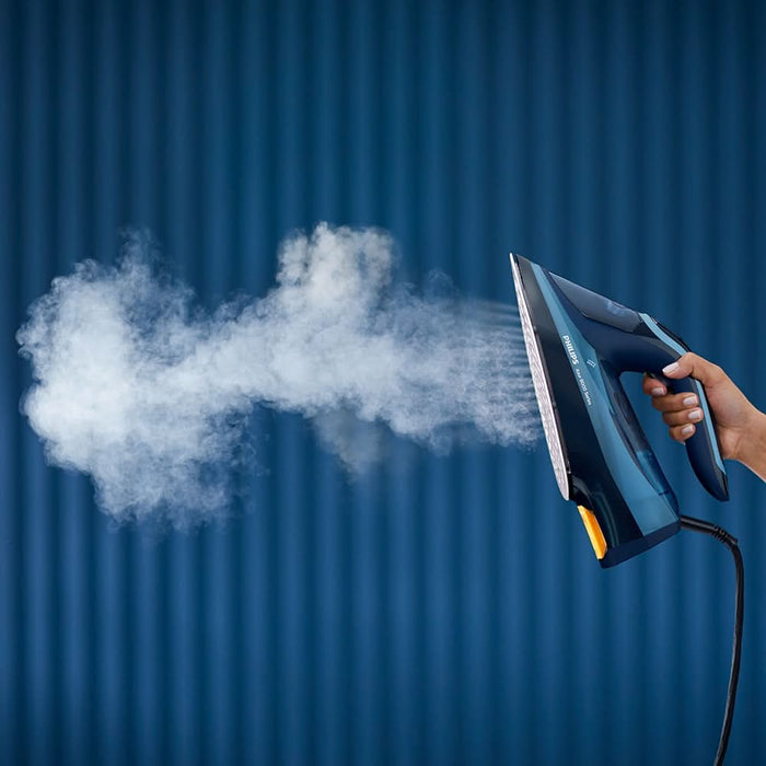 Fier de calcat PHILIPS Azur 8000 DST8020/20, 3000W, 240g/min, 300ml, talpa SteamGlide Elite, albastru-bleumarin WALTI