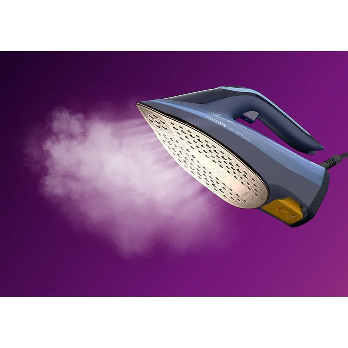Fier de calcat PHILIPS Azur 8000 DST8020/20, 3000W, 240g/min, 300ml, talpa SteamGlide Elite, albastru-bleumarin WALTI