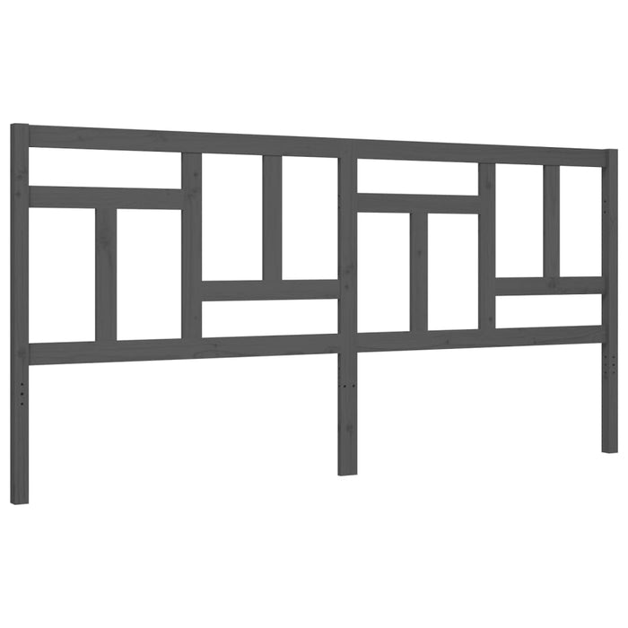 Cadru pat cu tăblie 200x200 cm, gri, lemn masiv - WALTI WALTI