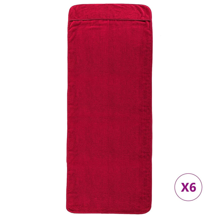 Prosoape de plajă, 6 buc., vișiniu, 60x135 cm, textil, 400 GSM - WALTI WALTI