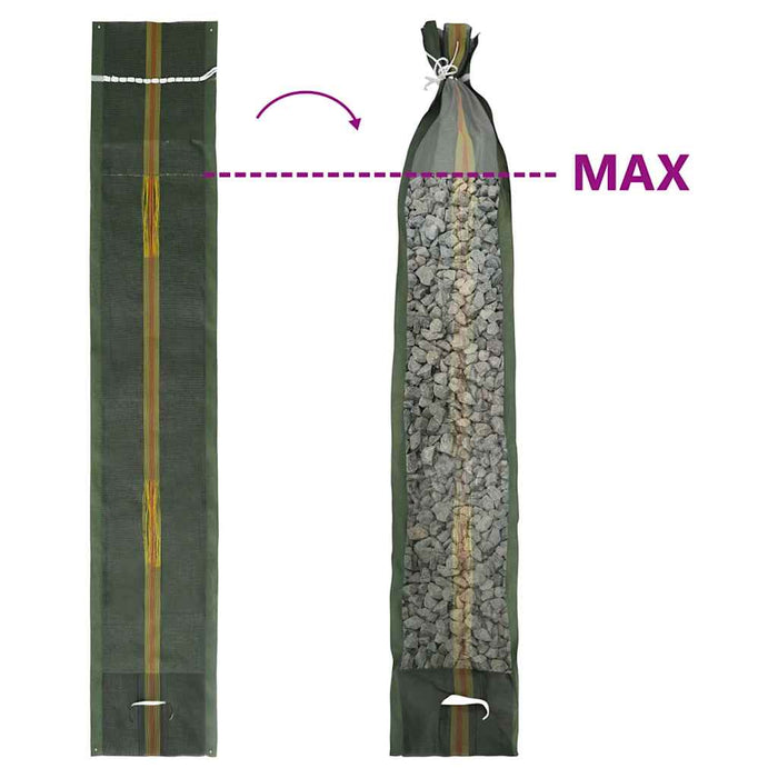 Saci de nisip, 25 buc., verde închis, 103x25 cm, HDPE - WALTI WALTI