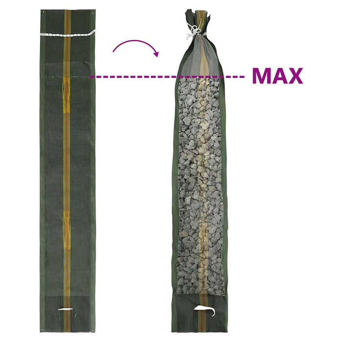Saci de nisip, 50 buc., verde închis, 103x25 cm, HDPE - WALTI WALTI