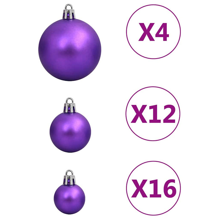 Set globuri de Crăciun 111 buc., violet, polistiren - WALTI WALTI