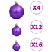 Set globuri de Crăciun 111 buc., violet, polistiren - WALTI WALTI