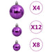Set globuri de Crăciun 111 buc., violet, polistiren - WALTI WALTI
