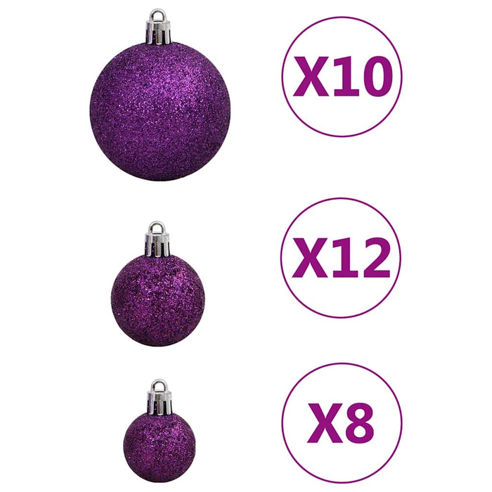 Set globuri de Crăciun 111 buc., violet, polistiren - WALTI WALTI