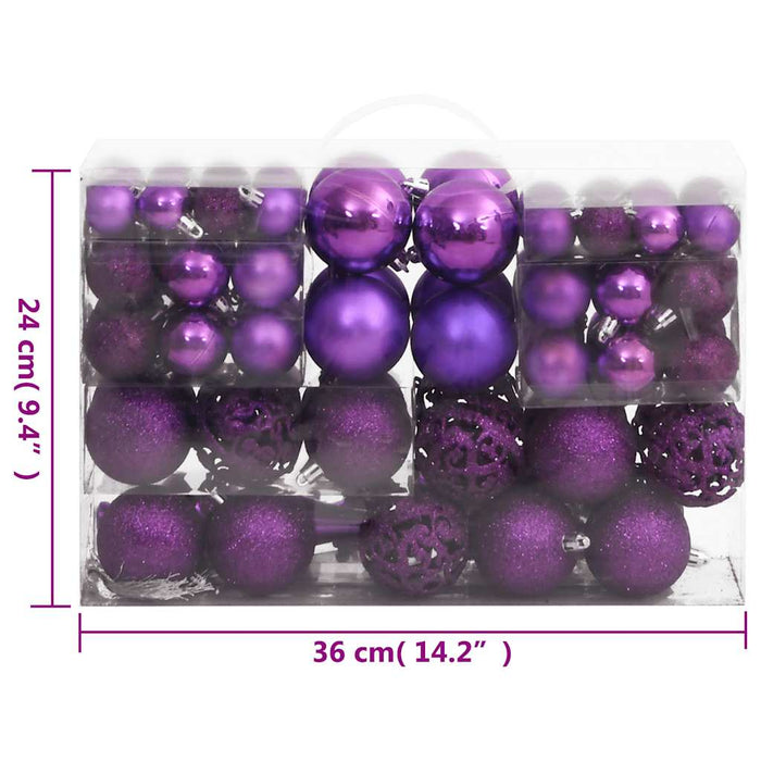 Set globuri de Crăciun 111 buc., violet, polistiren - WALTI WALTI