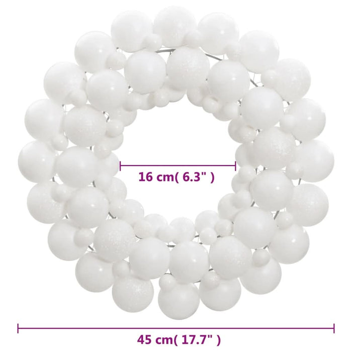 Coroană de Crăciun, alb, 45 cm, polistiren - WALTI WALTI