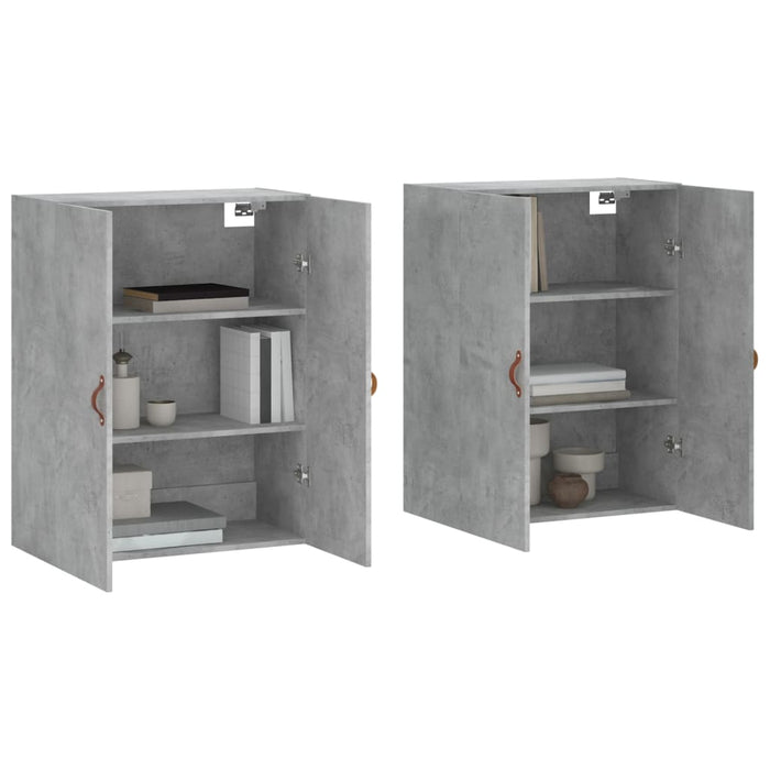Dulap cu montaj pe perete, 2 buc, gri beton, 69,5x34x90 cm - WALTI WALTI